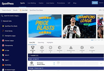 The Homepage of SportPesa