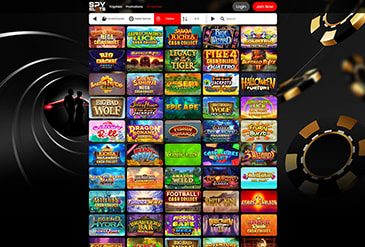 Games selection at Spy Slots Casino
