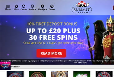 Summit Casino Website Homepage