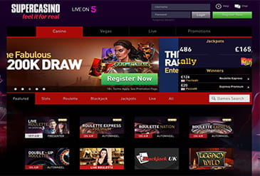 Thumbnail Homepage of SuperCasino