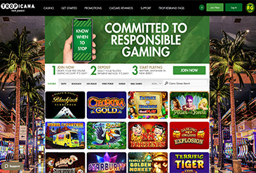 Homepage of the Tropicana online casino in New Jersey