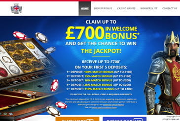 The homepage of UK Casino Club