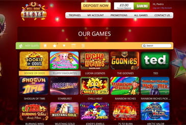 Selection of popular casino games at Well Done Slots.