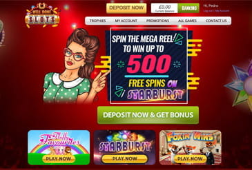 Well Done Slots homepage displaying the Mega Reel welcome bonus.