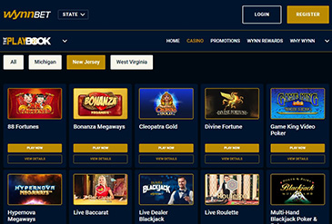 WynnBET Casino game selection in New Jersey