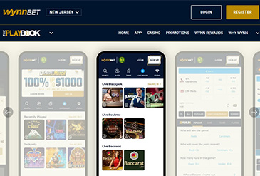 Homepage of the WynnBET NJ gambling platform