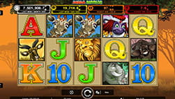 Mega Moolah slot played at Unibet