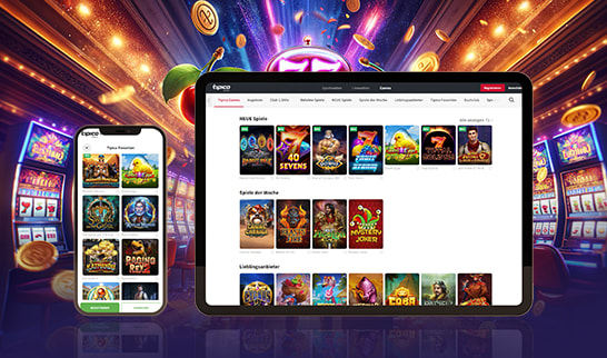 Tipico Games on smartphone and tablet devices.