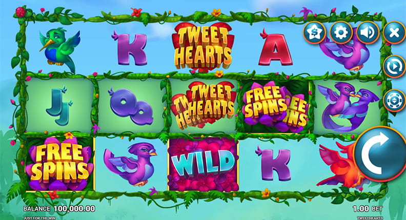 The Tweethearts slot demo game.