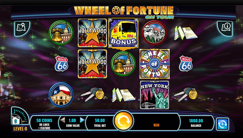 The Wheel of Fortune on Tour demo game.