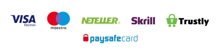 Payment options at WinningRoom including Visa Electron, Trustly, Skrill, Paysafecard and Neteller.