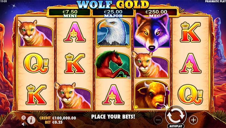 The Wolf Gold demo game.