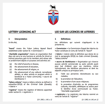 Yukon Lottery Licensing Act