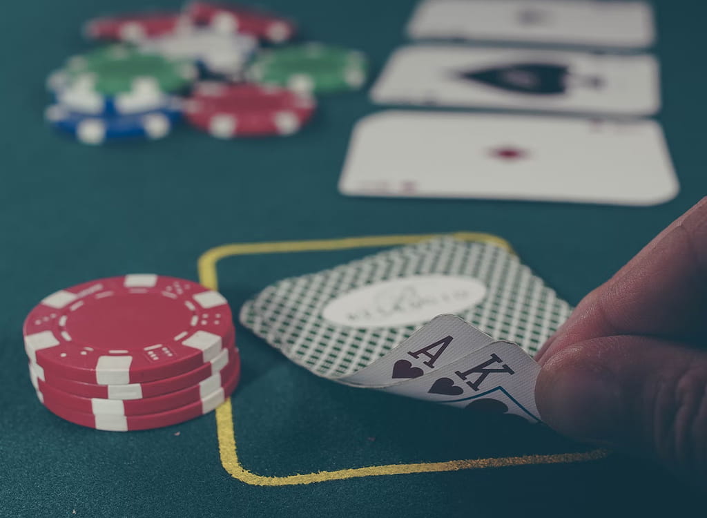 Chips and Cards on a Poker Table