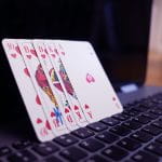 Laptop with a card deck