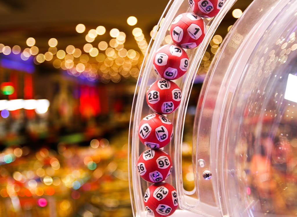 Lottery Balls in A Lottery Drawing Machine