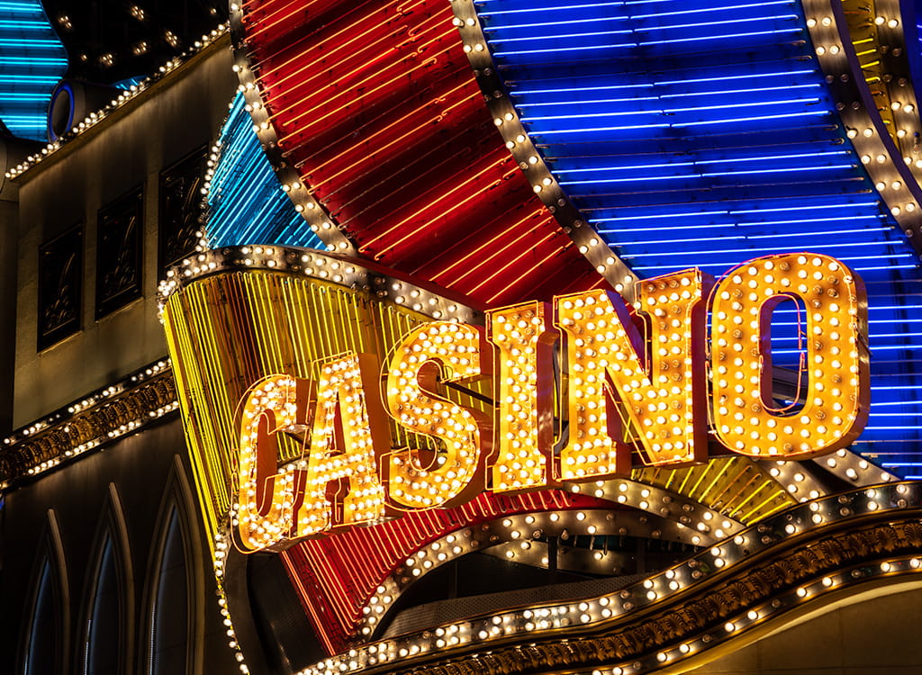 A Land-Based Casino's Sign Outside