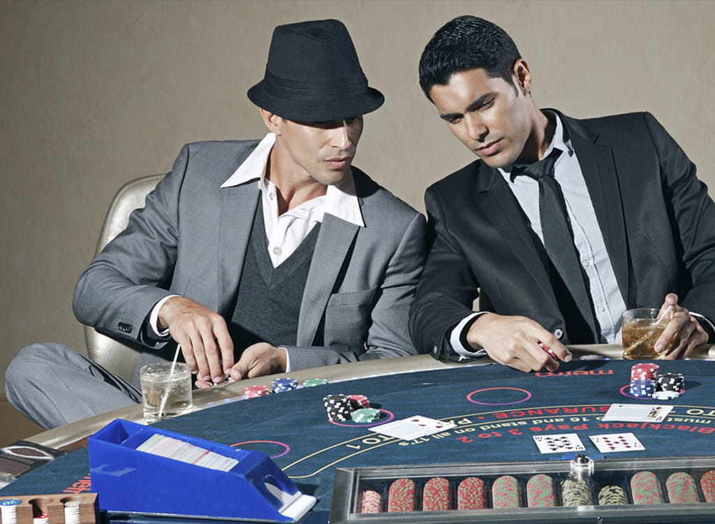 Two Men Playing Poker