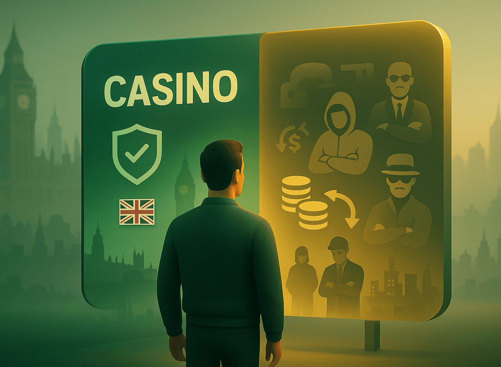 Person choosing between Licensed UK Casinos and Non-GamStop Casinos.